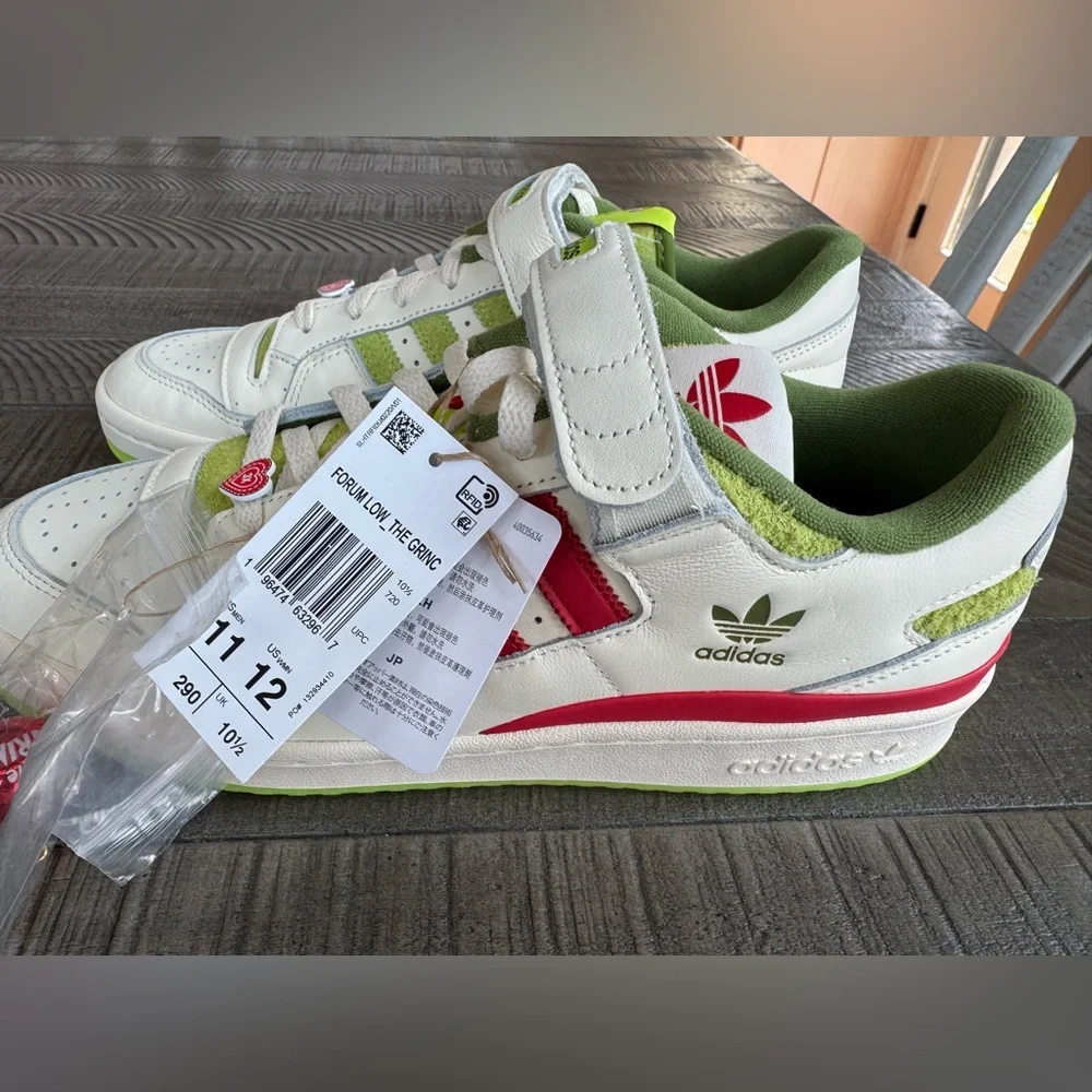 Adidas Forum ‘The Grinch X’ Low-Top Leather Sneakers Men’s Size 11 (NWT)